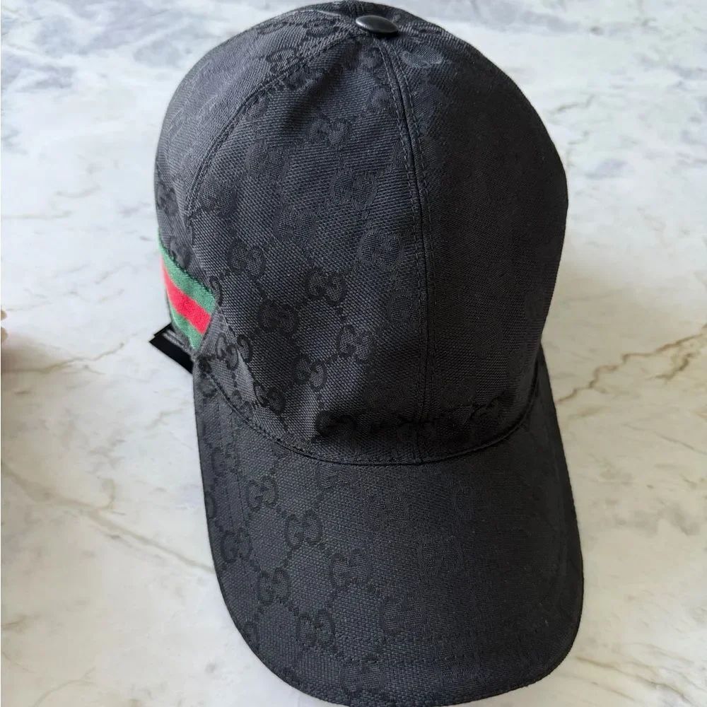 Black Gucci Canvas Baseball Cap